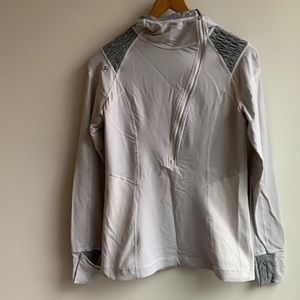 lululemon Run For It Pullover Half-Zip Hoodie White/Grey Sz10
